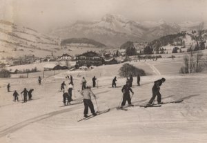 Megeve Champ De Skiiing 1951 Message Ski Tourist French Postcard