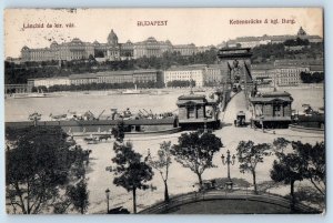 Budapest Hungary Postcard Lanchid is Kir Var Bridge River Building c1910 Antique