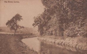 The River Lewes Sussex Blowy Day Autumn View Antique Postcard