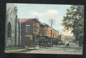 KEESVILLE NEW YORK DOWNTOWN STREET SCENE STORES 1909 VINTAGE POSTCARD NY