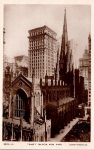 New York City Trinity Church 1926 Real Photo