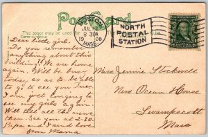 Cambridge Massachusetts 1908 Postcard Latin High School