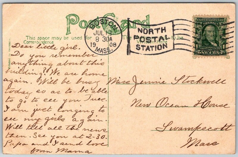 Cambridge Massachusetts 1908 Postcard Latin High School