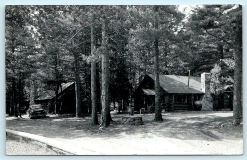 RPPC  AU TRAIN, Michigan MI ~ DICK PERRY'S RESORT ca 1950s Alger County Postcard