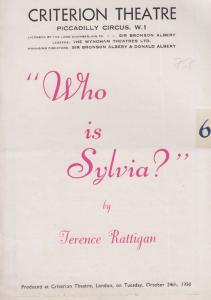 Who Is Sylvia Terence Rattigan Comedy Criterion Theatre Programme