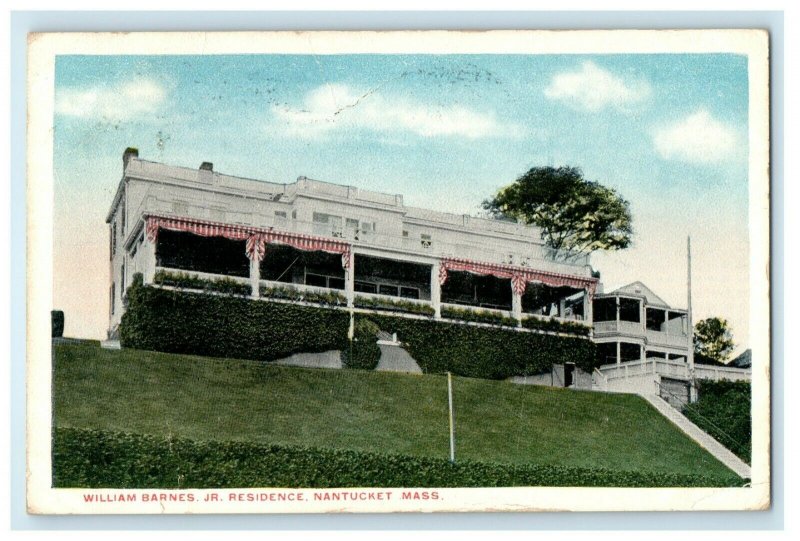 1916 William Barnes Jr. Residence, Nantucket, Massachusetts MA Postcard