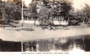 Bigwood Ontario Canada Sand Beach Lodge Real Photo Vintage Postcard AA111352