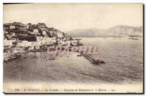 Postcard Old Marseille La Corniche view from the Reserve Restaurant