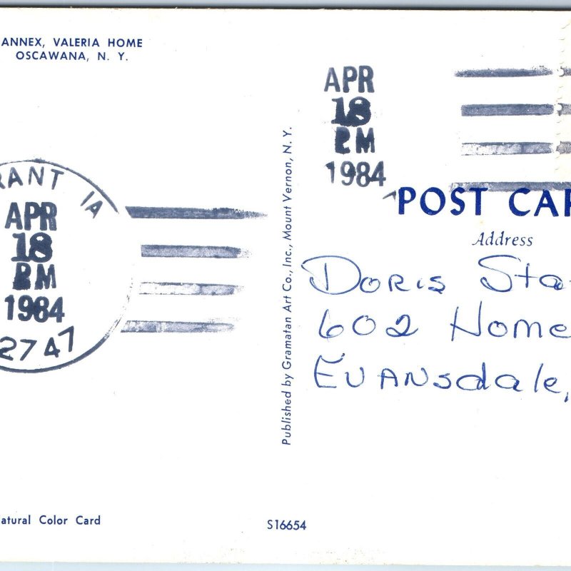 1984 Durant, IA Post Office Cancel Postcard Town USPO Postal History A269