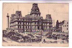 City Hall Market Montreal Quebec, Used 1906 Nova Scotia Split Ring Cancel