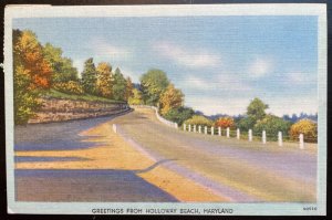 Vintage Postcard 1946 Greetings from Holloway Beach, Maryland