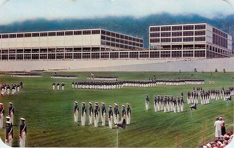Colorado Springs~Cadet Wing Passes Review @ Graduation Parade~Cloud Cover~1950s