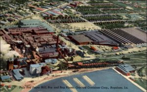 Bogalusa Louisiana LA Pulp and Paper Mill Air View Vintage Postcard