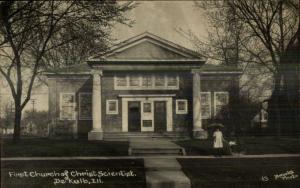 DeKalb De Kalb IL Church Christ Scientist c1910 Real Photo Postcard