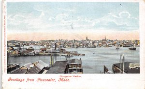 Panorama Gloucester Harbor Massachusetts 1905 postcard