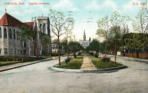 Vintage Postcard 1910's Capitol Avenue Dining Entertainment Omaha Nebraska NB