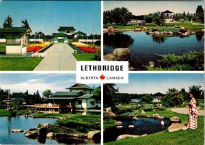 Lethbridge, Alberta Canada  JAPANESE GARDEN  Ponds~Pagodas~Flowers 4X6 Postcard