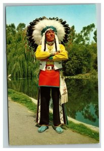 Vintage 1970's Postcard Knott's Berry Farm Chief Red Feather Anaheim California