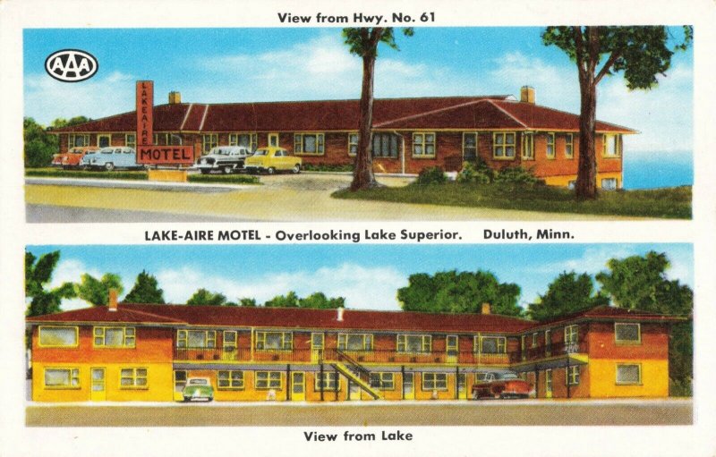 Postcard Lake Aire Motel Duluth Minnesota