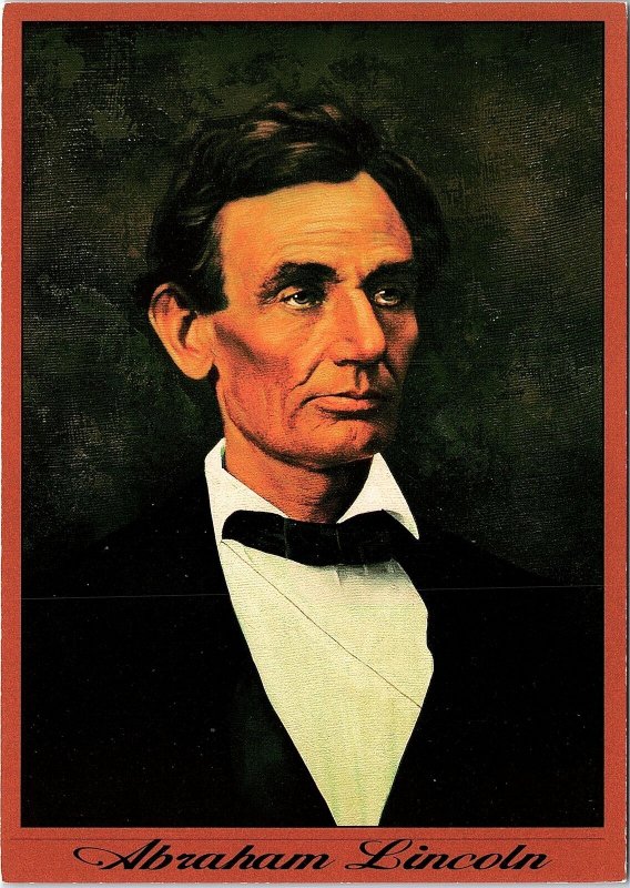 VINTAGE CONTINENTAL SIZE POSTCARD PORTRAIT OF ABRAHAM LINCOLN