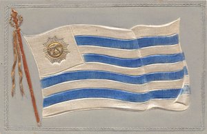 Argentina 1907 silk flag embossed vintage postcard