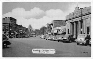 Geneva Ohio Broadway Looking North Historic Bldgs Antique Postcard K92130