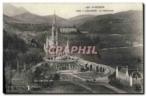 Old Postcard Lourdes Basilica