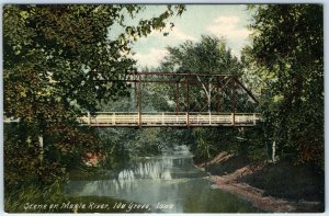 c1910s Ida Grove, IA Maple River Bridge Truss Creek Postcard WW Williams A172