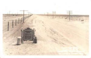 RPPC Continental Divide Roadside Sign, Lordsburg, NM ca 1930s Vintage Postcard