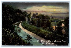 Fort Wayne Indiana IN Postcard Horse Shoe Bend On Way To Robinson Park 1912 Tree