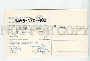 462890 1984 year Czechoslovakia Prague Gottwaldov radio QSL card