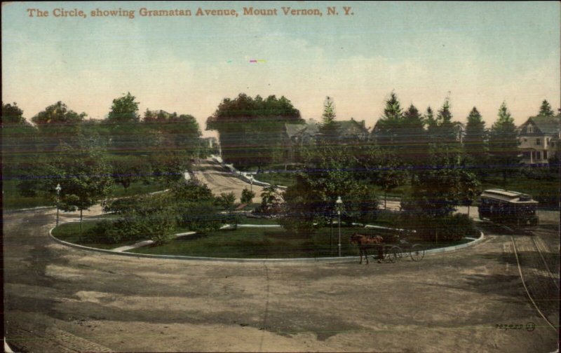 Mt. Mount Vernon NY The Circle Trolley c1910 Postcard