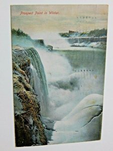 Vintage 1900s Prospect Point in Winter Niagara Falls New York Postcard