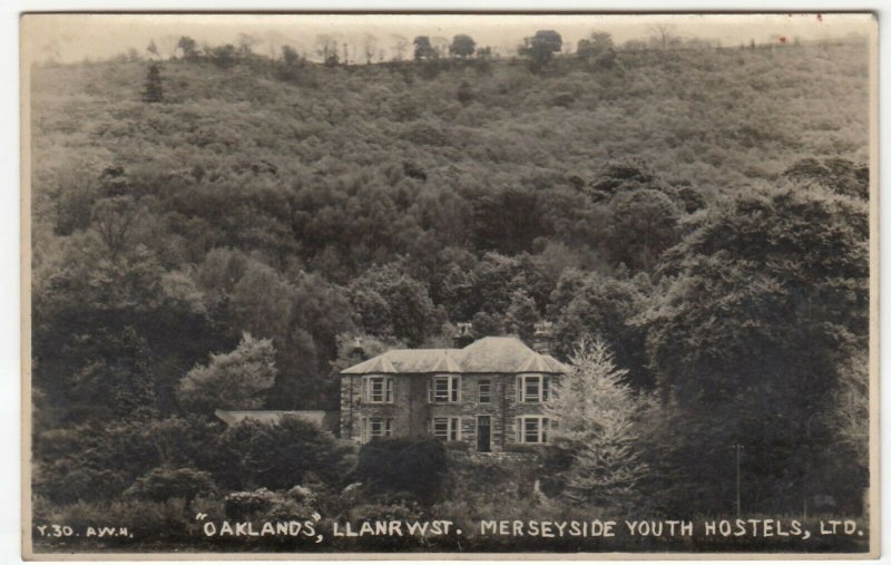 Caernarvonshire; Oaklands YHA, Llanrwst RP PPC, Plain Back, c 1930's 