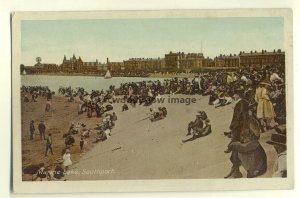 tp6119 - Lancs - Crowds on the Slopes around Marine Lake, Southport  - Postcard