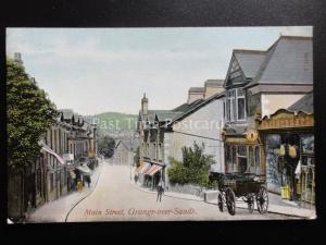 Cumbria GRANGE OVER SANDS Main Street shows SHOPS - Old Postcard by Hartmann