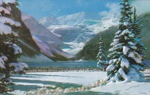 Snowy Winter Blanket At Lake Louis Banff National Park Canada