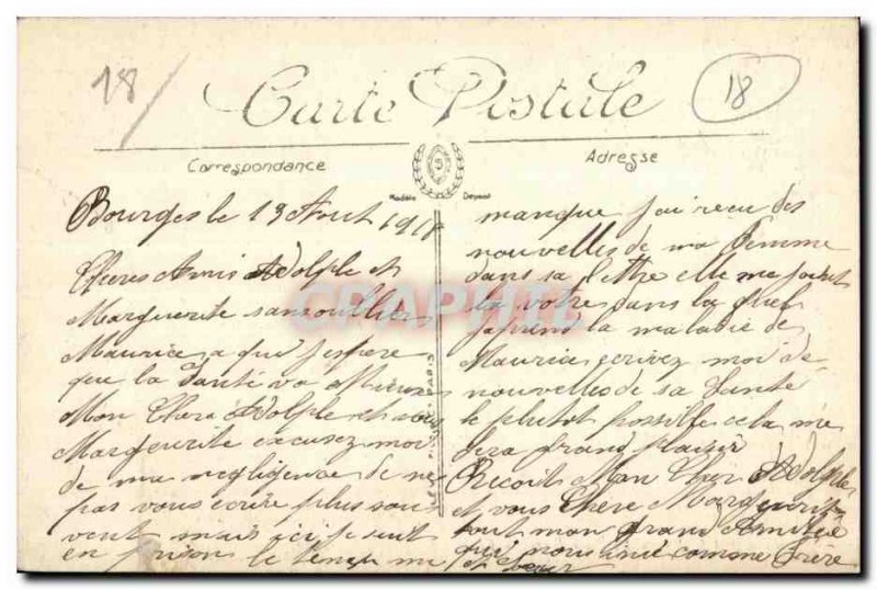 Old Postcard Bourges Place Berry LL