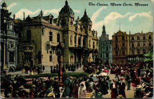 Vtg The Casino Monte Carlo Monoco 1910s Old Street View Postcard