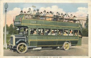 Postcard 1920s Missouri St. Louis People's Motorbus transportation 23-11788