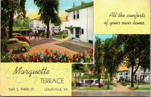 Two Linen Postcards Marquette Terrace in Louisville, Kentucky~137520