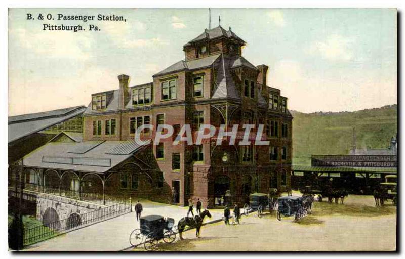 Postcard Old Passenger Train Station Pittsburgh Pa