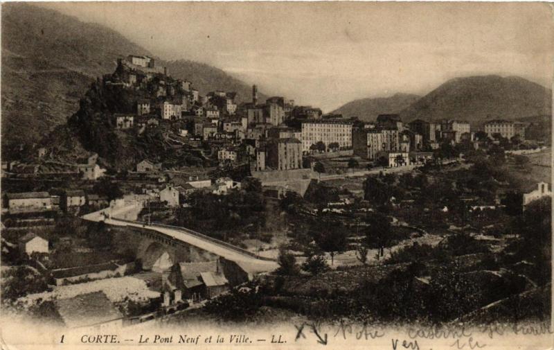 CPA CORSE CORTE - Le Pont Neuf et la Ville (711578)