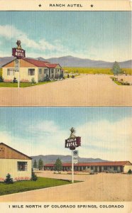 Colorado Springs Colorado 1940s Postcard Ranch Autel Motel