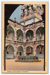 c1930's Interior View Of The Capitol In Queretaro Mexico Vintage Postcard