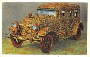 The Wellet Car Built only using Jack Knife Hammer & Sandpaper Postcard