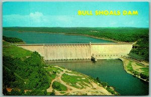 Bull Shoals Dam Lakeview Arkansas AR UNP Chrome Postcard I13