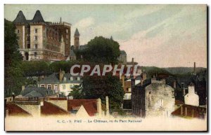 Old Postcard Pau Chateau Viewed From National Park