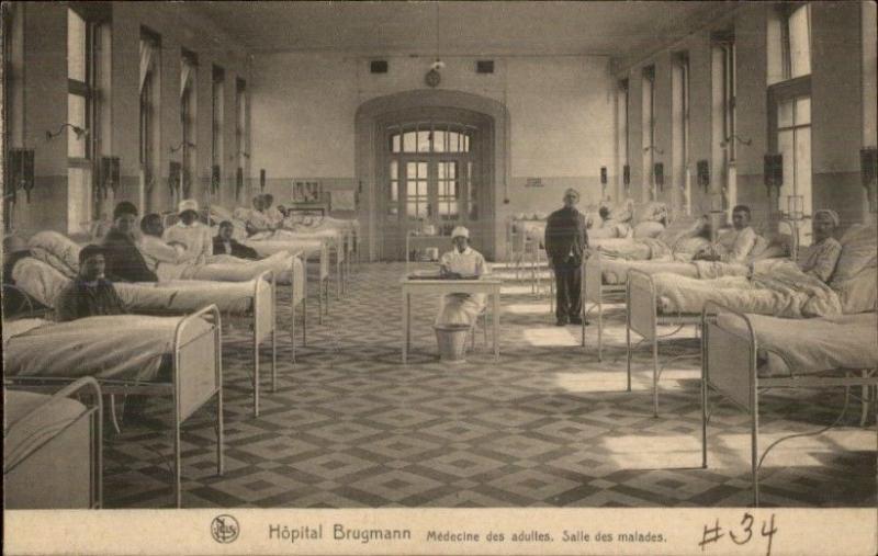 Bruxelles Belgium Hospital Hopital Brugmann c1915 Postcard #1