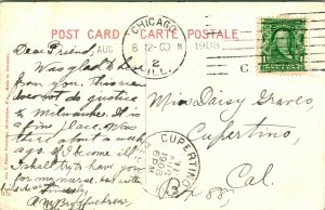 Vtg Carte Postale 1908 L' Bay Milwaukee, Wisconsin Vue De Littoral Chemin Pistes